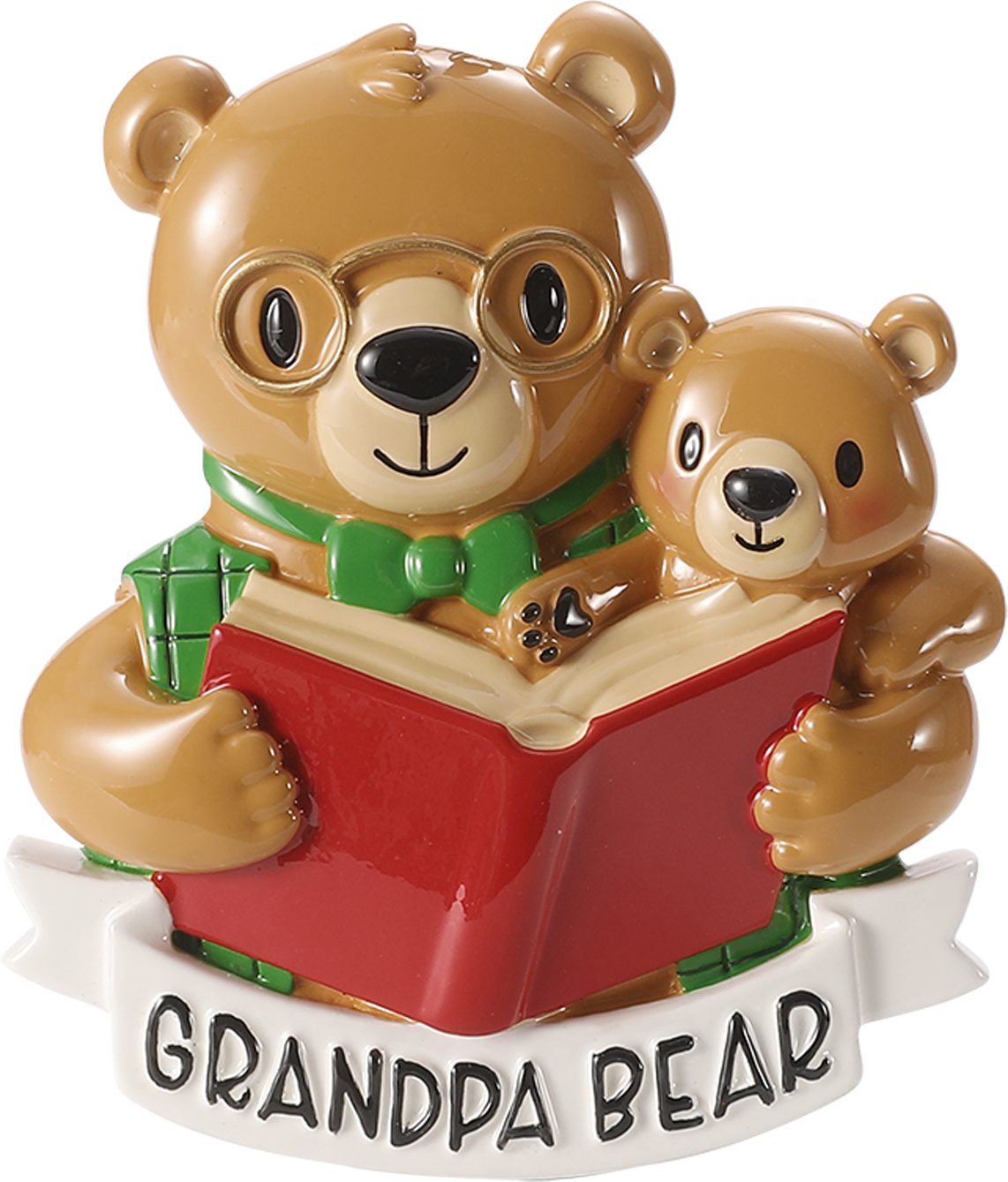 Grandparent Bear Reading Personalized Ornament