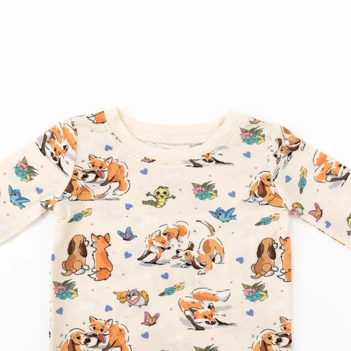 Pups Fox and Butterflies 2 Piece Pj Set
