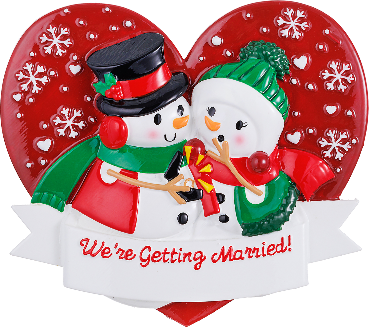 Snowman Engagement Personalized Ornament
