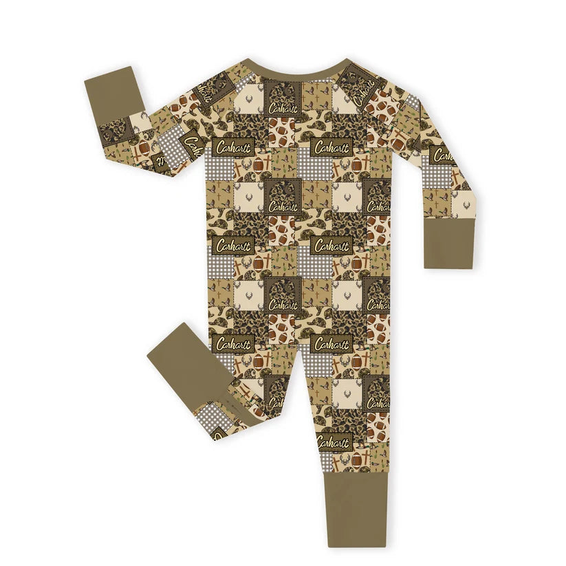 Camo and Football Western Hunting Patchwork Zippy
