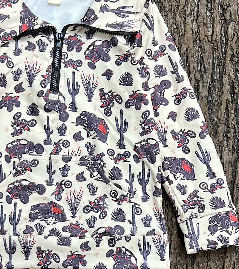 Desert Cactus & truck pull over sweatshirt. BT0505-1-AMY
