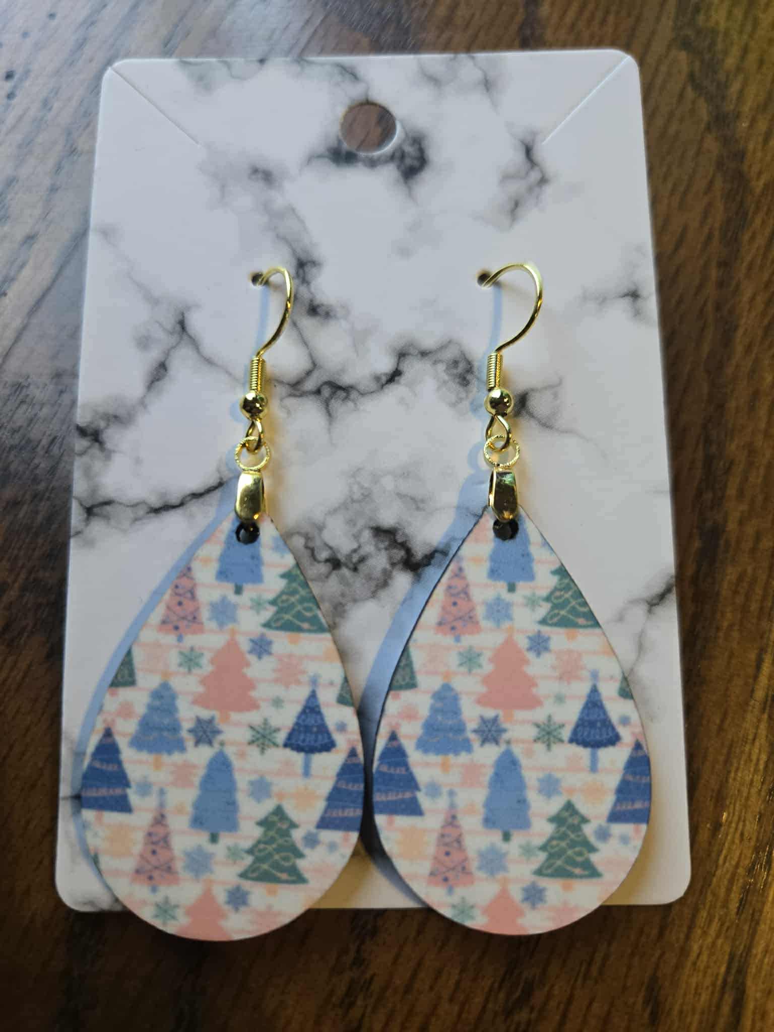 Tree Theme Tear Drop Earrings