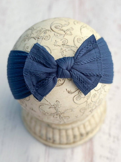 Cable Knit Bow Headbands