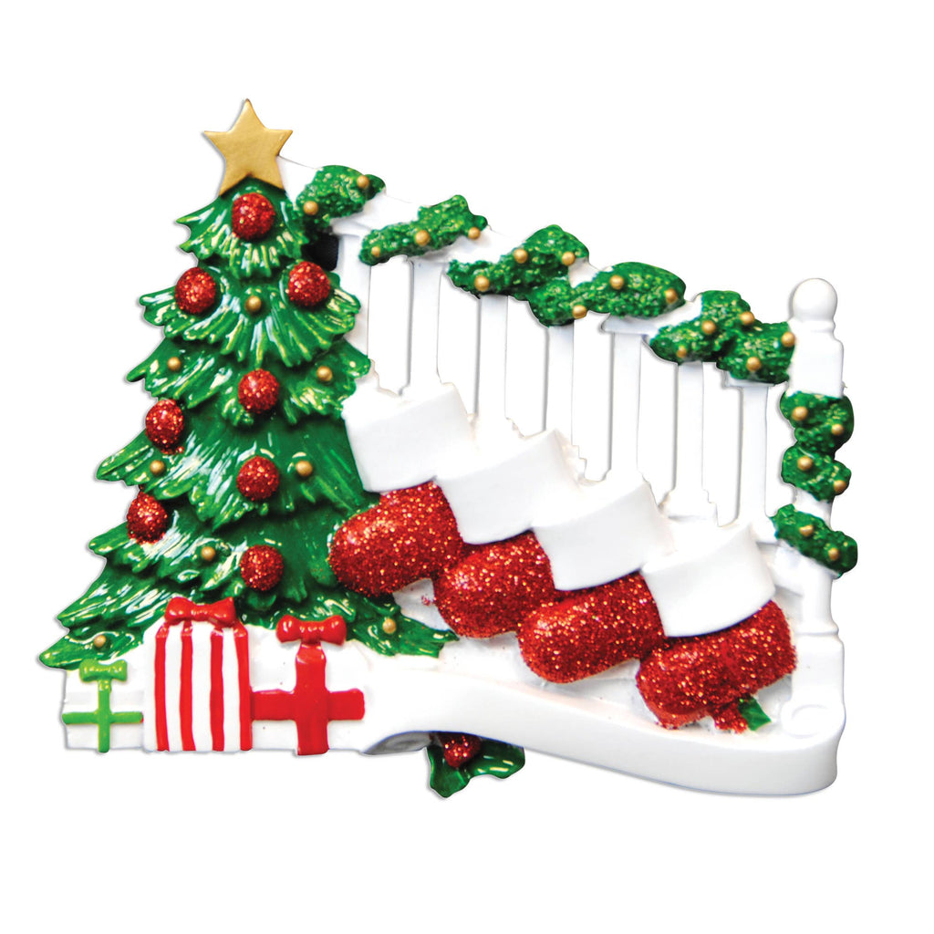 Bannister with Stockings Family Series Table Topper