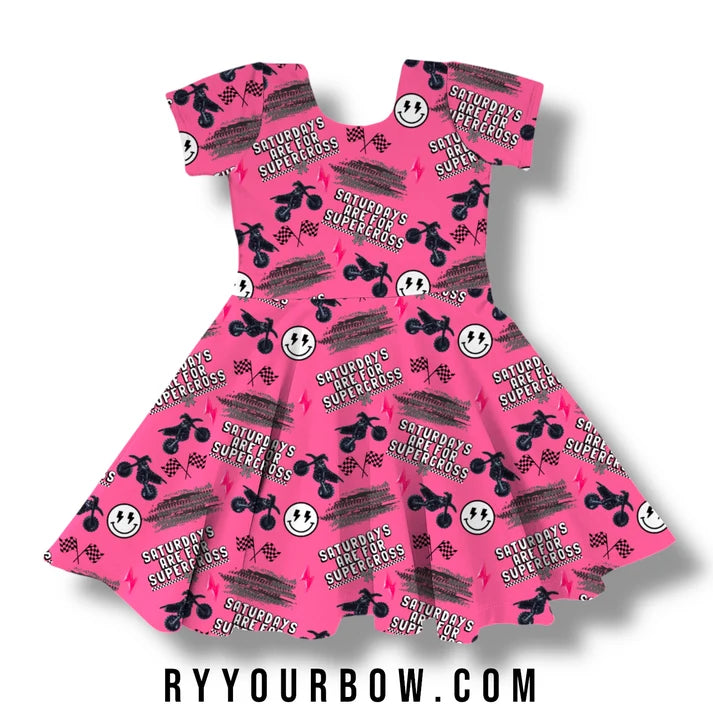 Saturday Are For super cross Pink 2 Dress