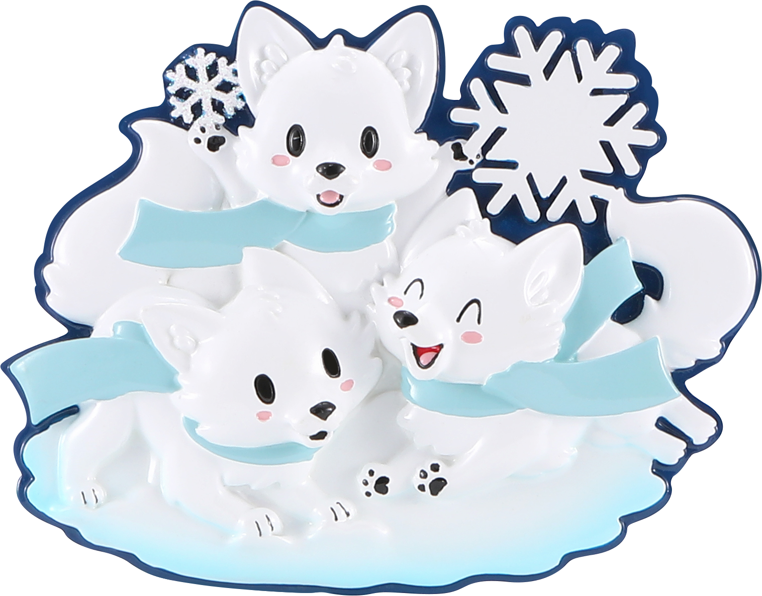 Arctic Fox Family Personalized Ornament