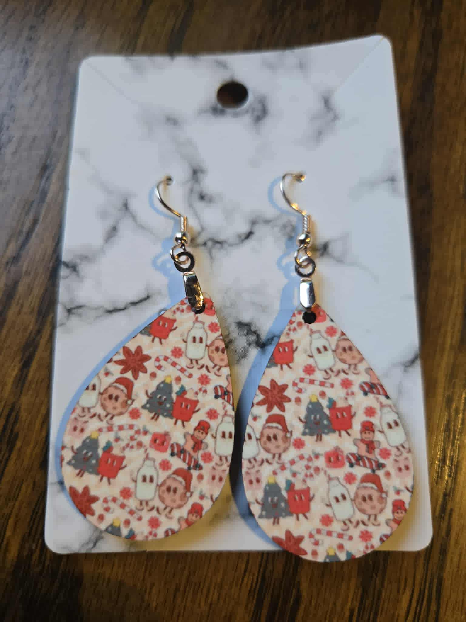 Tree Theme Tear Drop Earrings
