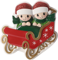 Family in Winter Sleigh Personalized Ornament