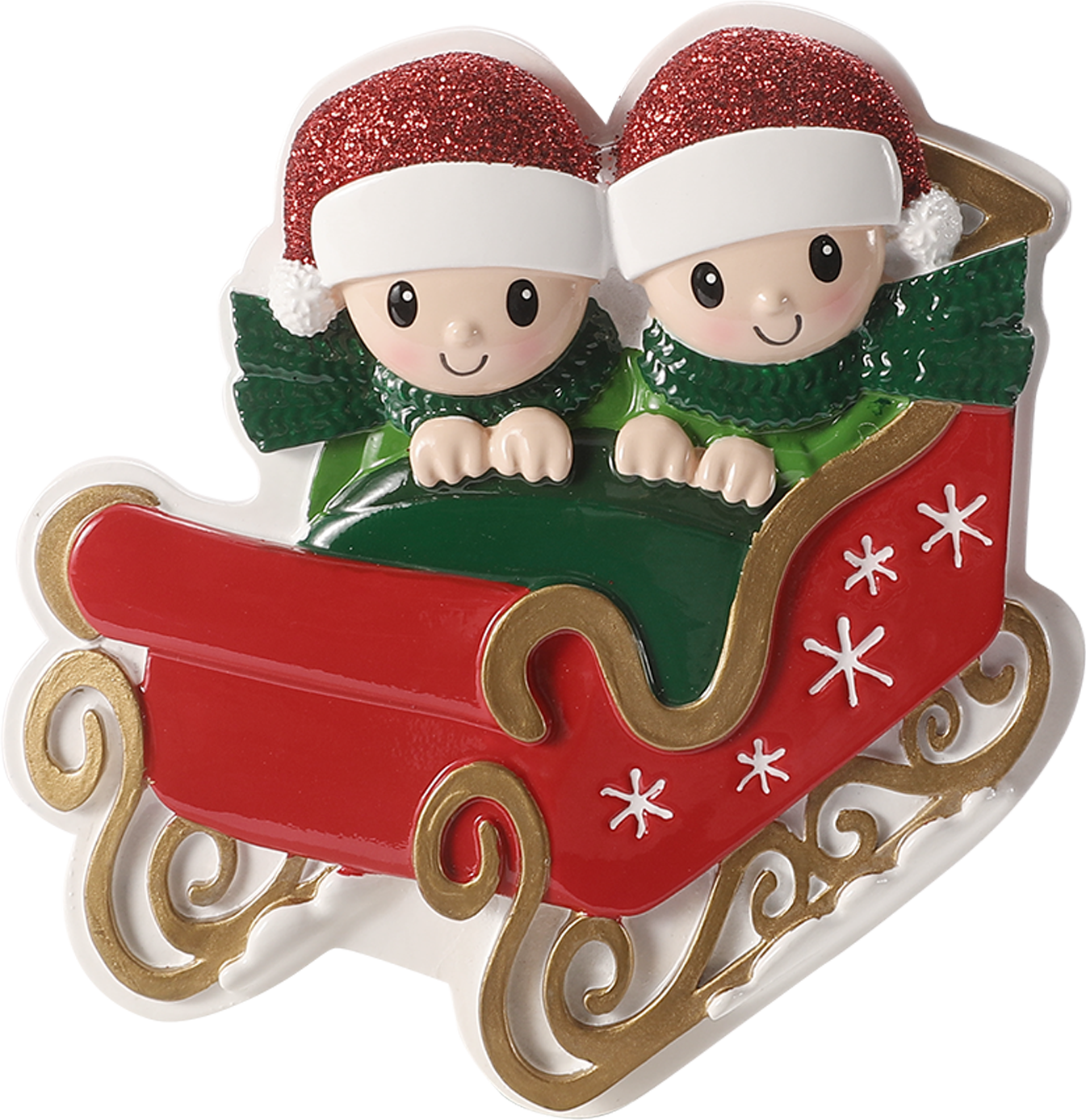 Family in Winter Sleigh Personalized Ornament