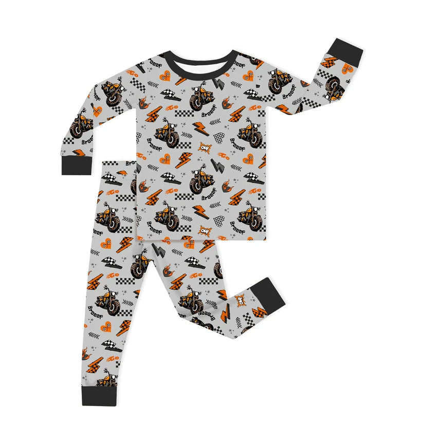 Vintage Motorcycle Braaap  2 Piece Pj Set