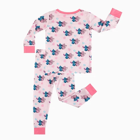 Blue, Pink Stitch Two-Piece PJ Set