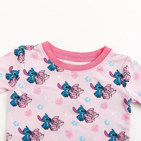 Blue, Pink Stitch Two-Piece PJ Set