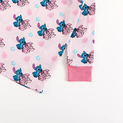 Blue, Pink Stitch Two-Piece PJ Set