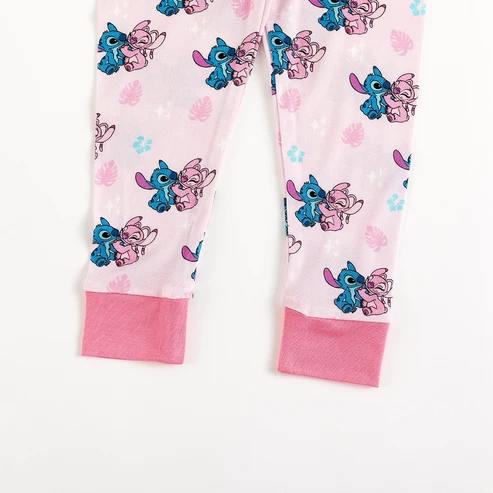 Blue, Pink Stitch Two-Piece PJ Set