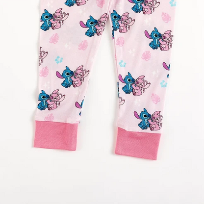 Blue, Pink Stitch Two-Piece PJ Set