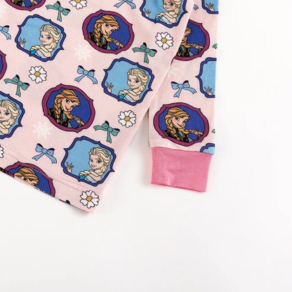 Flower Bow Frozen Sisters 2 Piece Pj Set