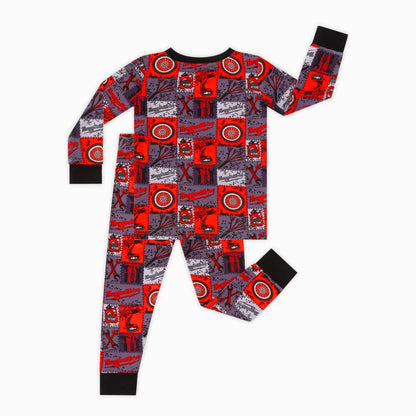 Red-Black Plaid Drive Wheels and Tools Game 2 Piece Pj Set