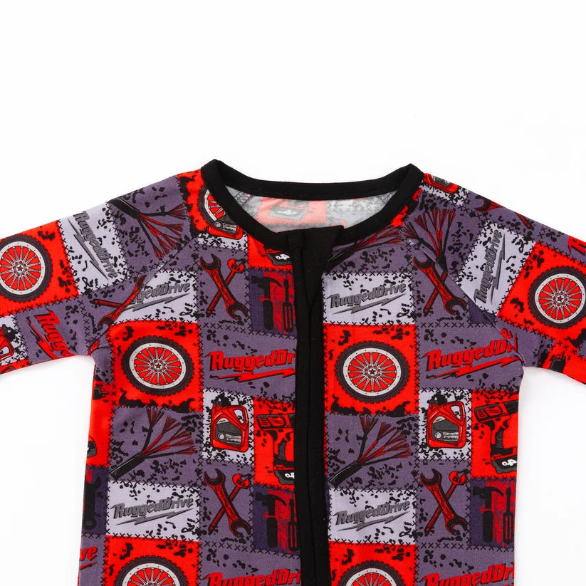 Red-Black Plaid Drive Wheel and Tools Game Zippy