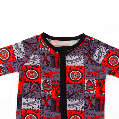 Red-Black Plaid Drive Wheel and Tools Game Zippy