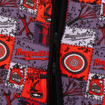 Red-Black Plaid Drive Wheel and Tools Game Zippy
