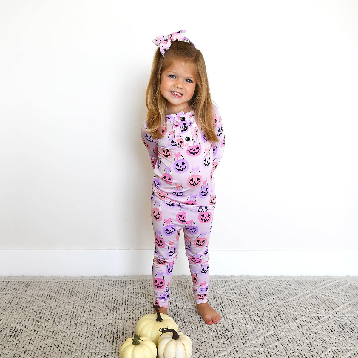 Emmy RUFFLE TWO PIECE Bamboo Halloween Pumpkins Outfit