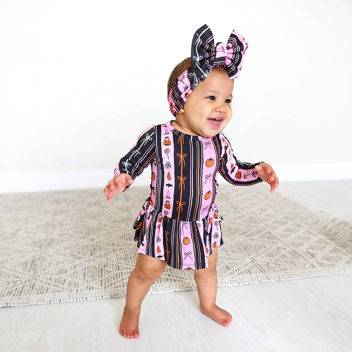 Lydia TUTU Bamboo Halloween Pumpkins Baby Dress Outfit