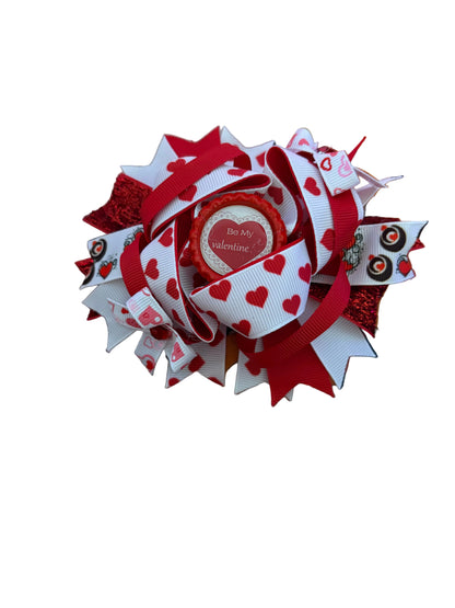 Be My Valentines Bow Clip