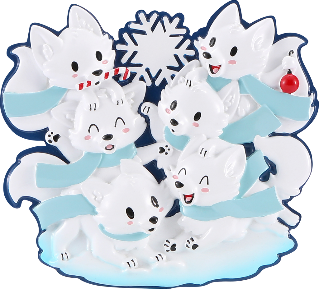 Arctic Fox Family Personalized Ornament