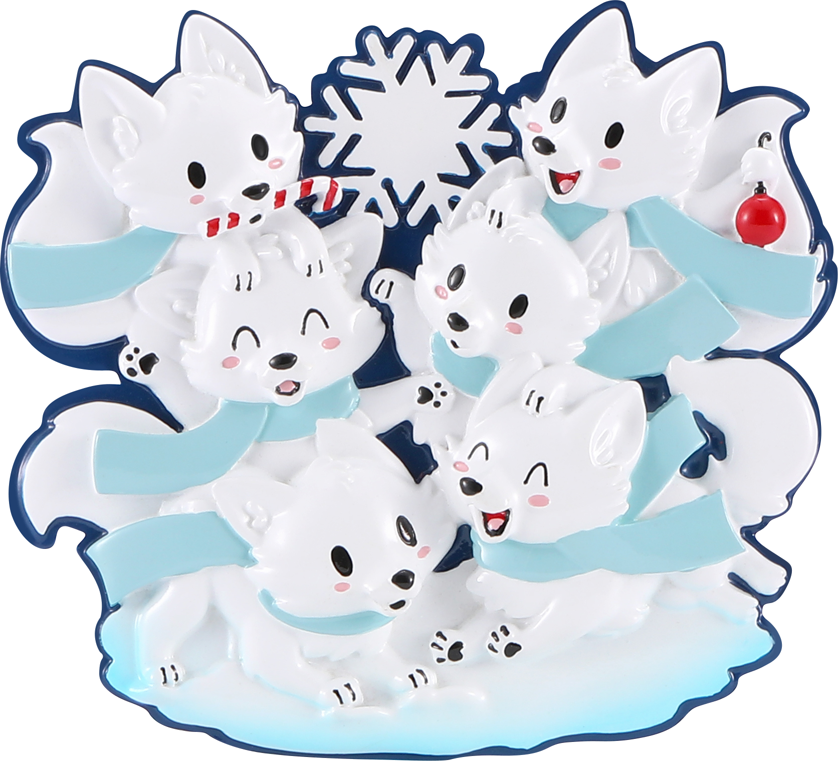 Arctic Fox Family Personalized Ornament