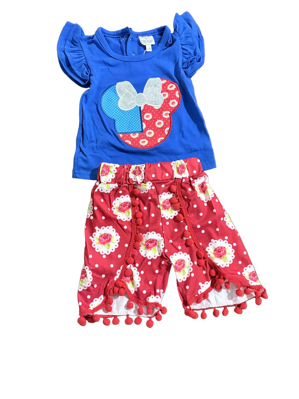 Female Mouse Flag Embordered w/rose pants