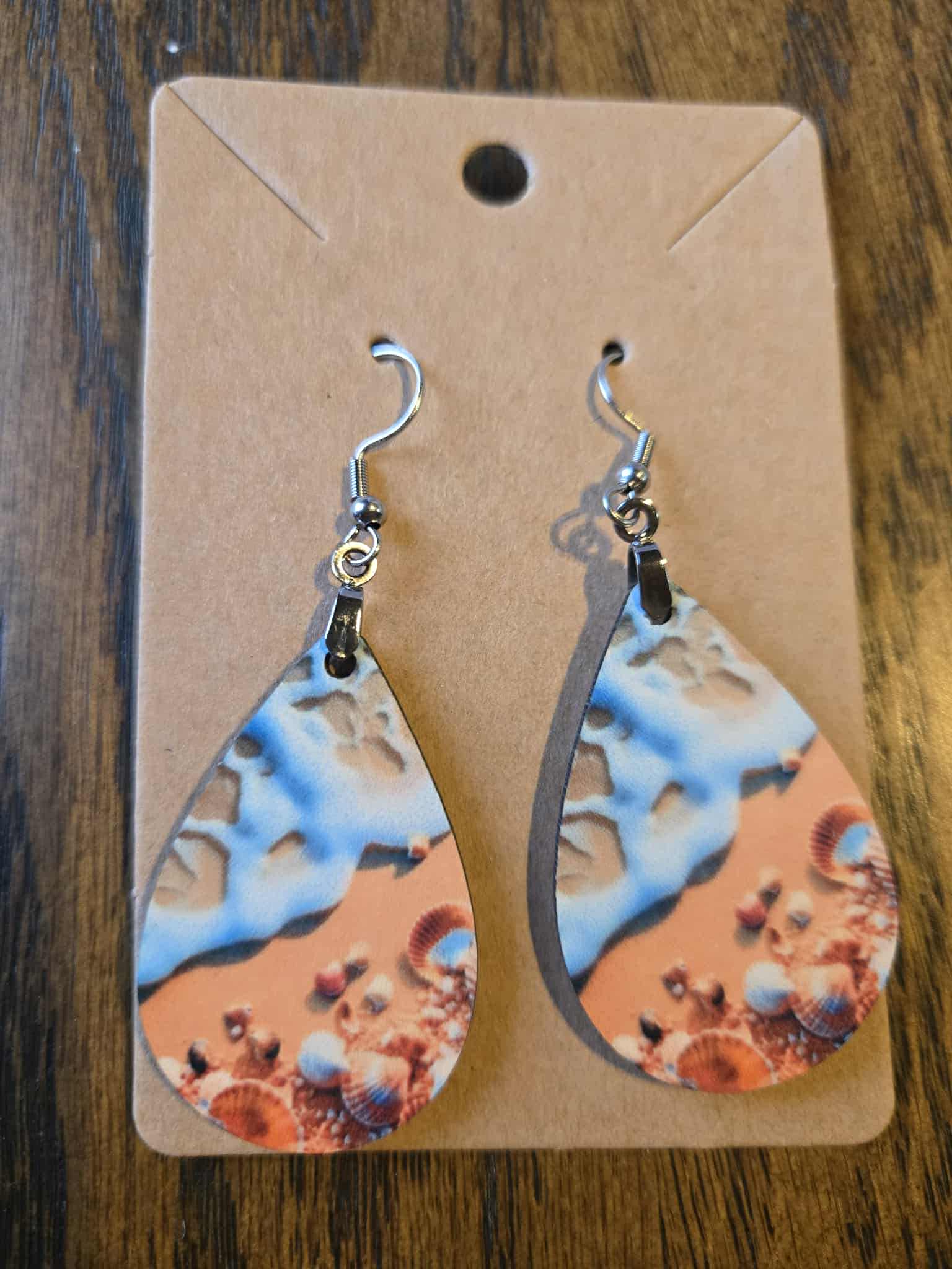 Beach Theme Tear Drop Earrings