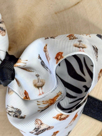Safari Zoo Animals Classic Hair Bow | Clip or Headband