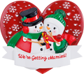 Snowman Engagement Personalized Ornament