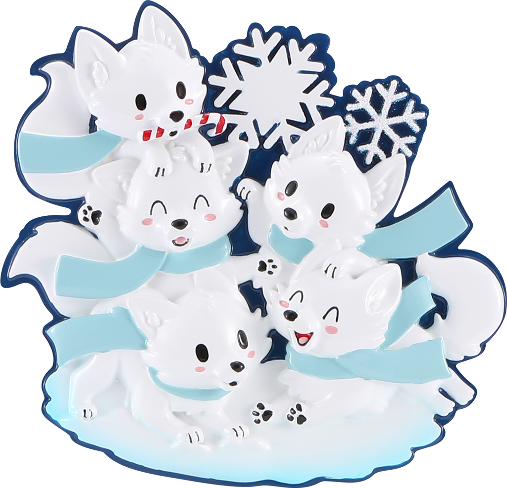 Arctic Fox Family Personalized Ornament