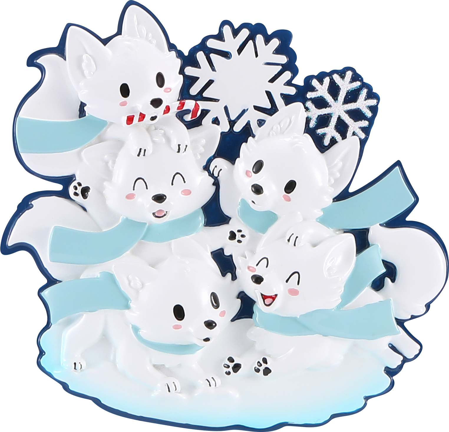Arctic Fox Family Personalized Ornament