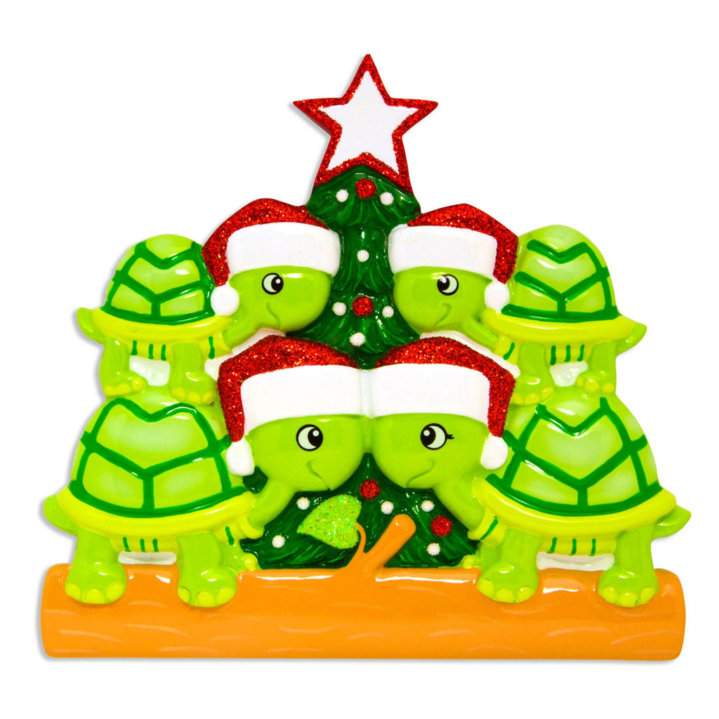 Turtle Family with Tree Personalized Ornament