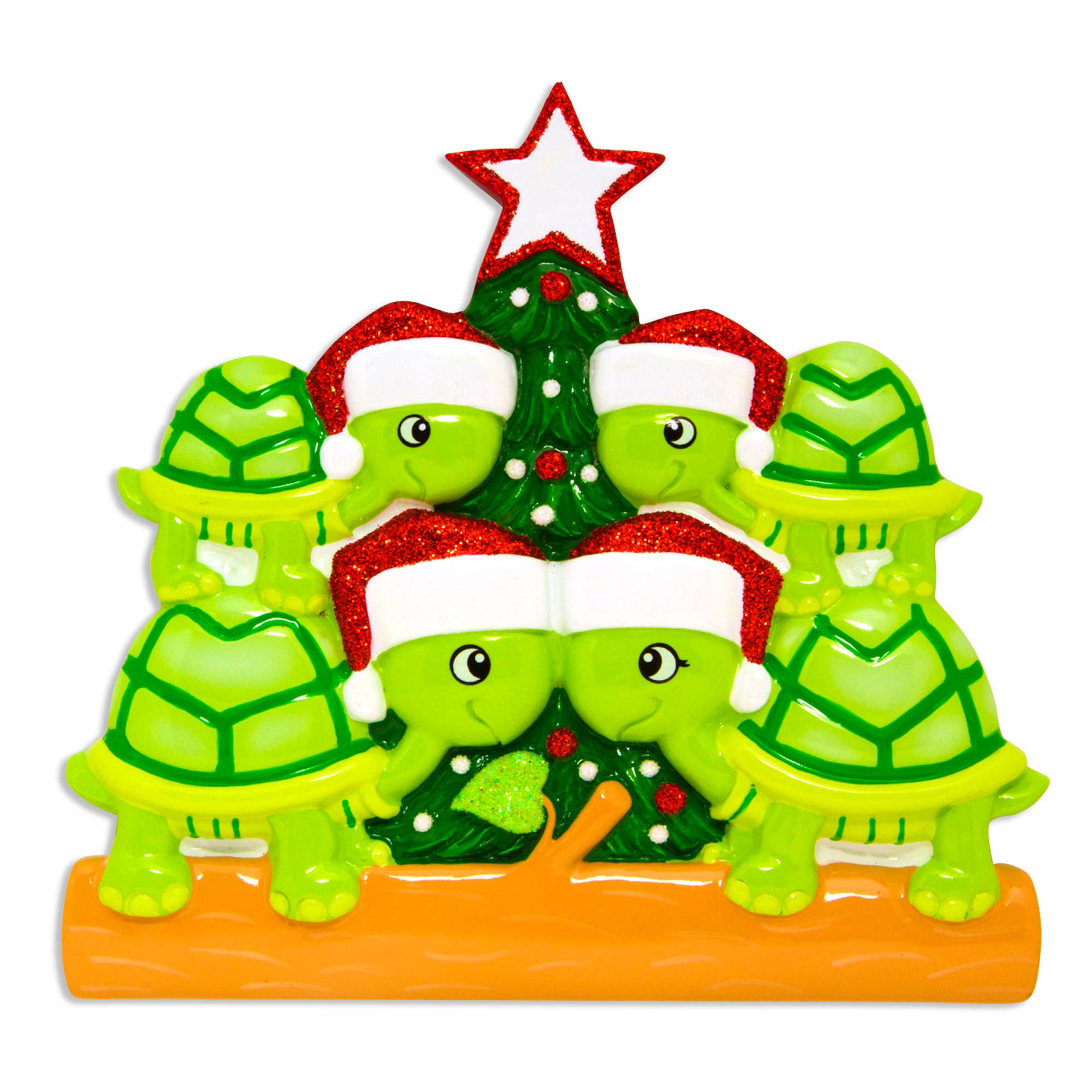 Turtle Family with Tree Personalized Ornament