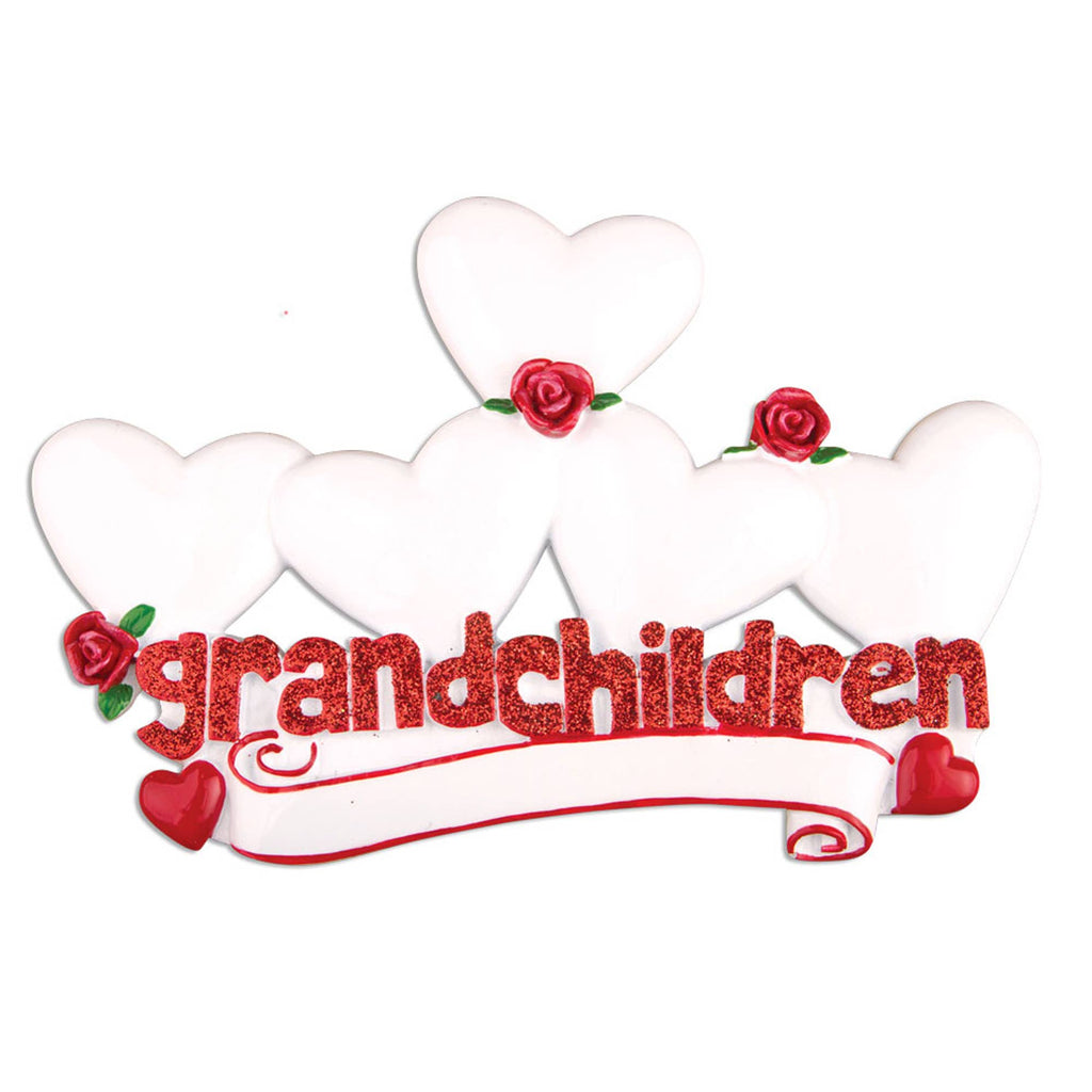 Grandchildren with Hearts Family Personalized Ornament