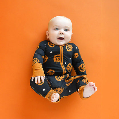 Jack ZIP Bamboo Halloween Pumpkins Baby Outfit