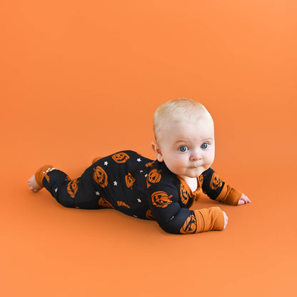 Jack ZIP Bamboo Halloween Pumpkins Baby Outfit