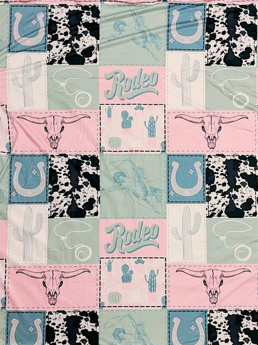 50" x 60" Throw blanket Rodeo western blanket.