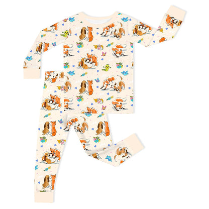Pups Fox and Butterflies 2 Piece Pj Set