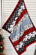 Buffalo plaid multi printed reversible baby banket DLH2606