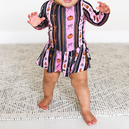 Lydia TUTU Bamboo Halloween Pumpkins Baby Dress Outfit