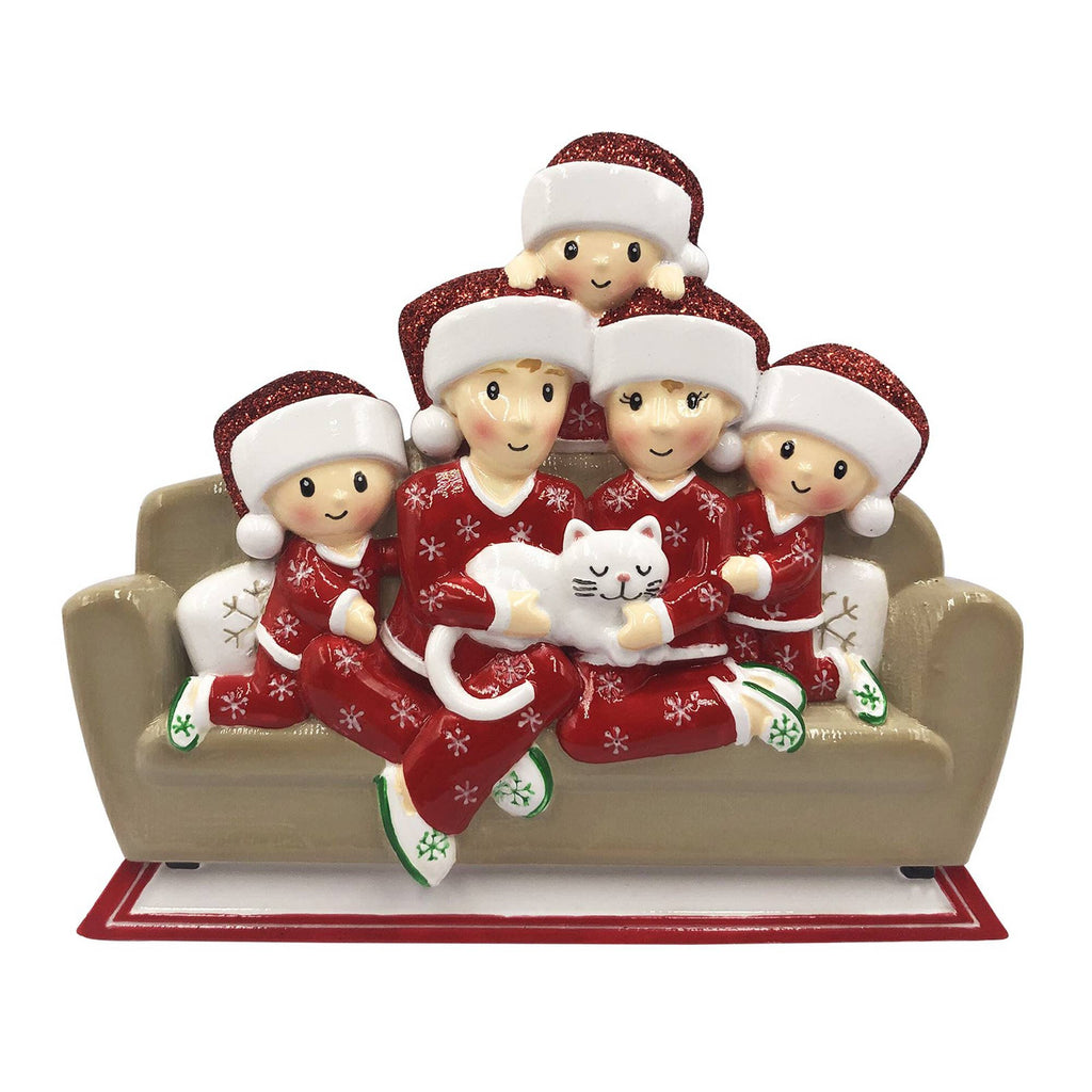 Family with Cat Personalized Ornament
