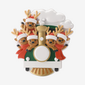 Reindeer Family on Train Ornament