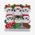 Penguin Family in Stockings Ornament