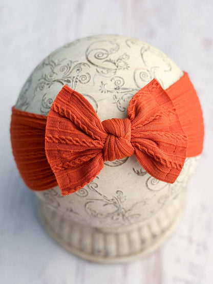 Cable Knit Bow Headbands