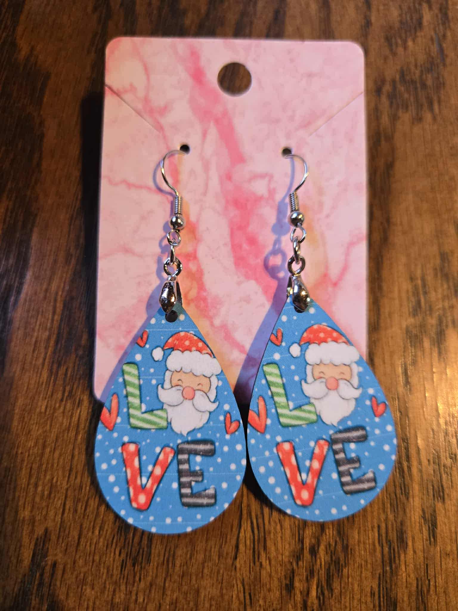 Santa Clause Tear Drop Earrings