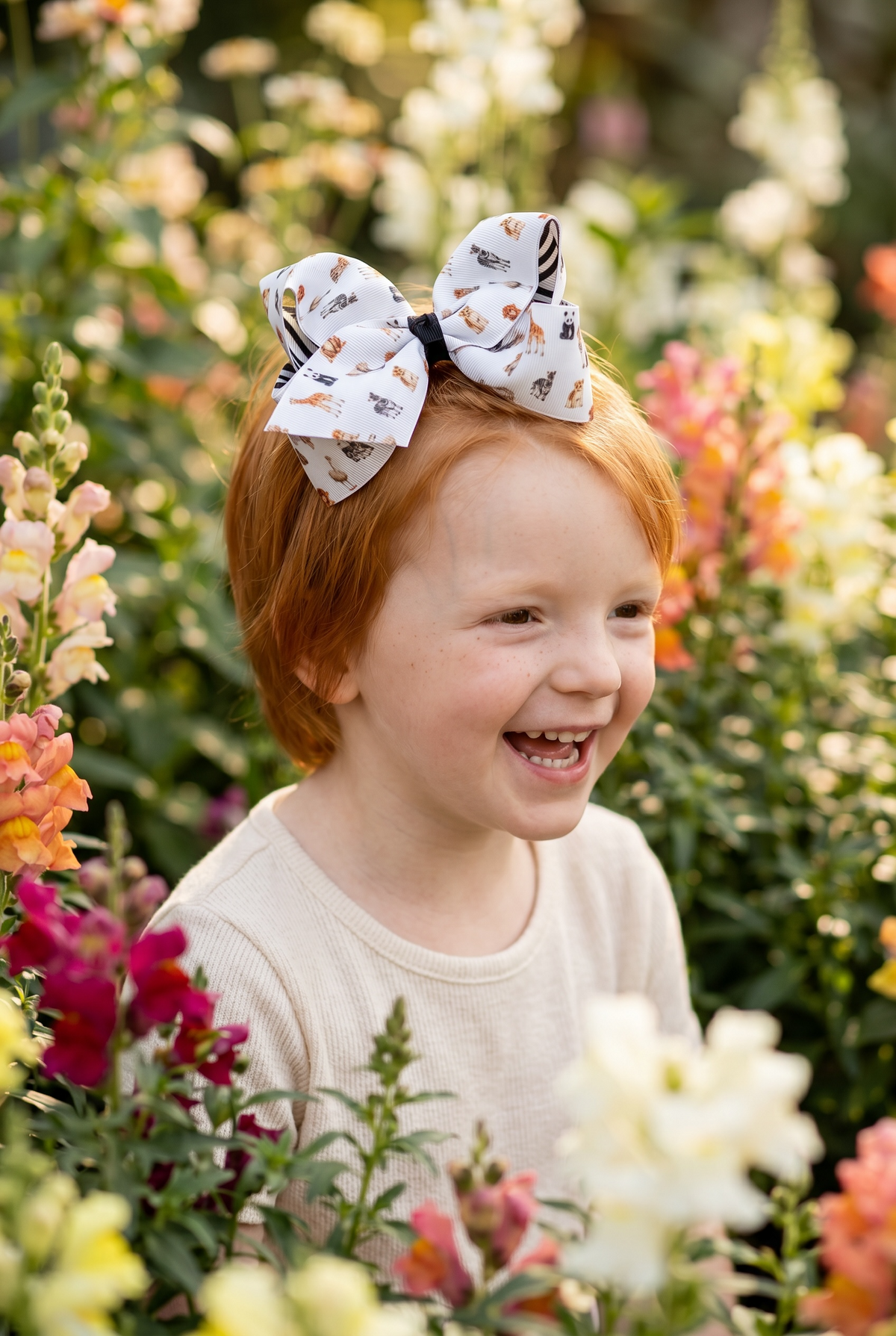 Safari Zoo Animals Classic Hair Bow | Clip or Headband
